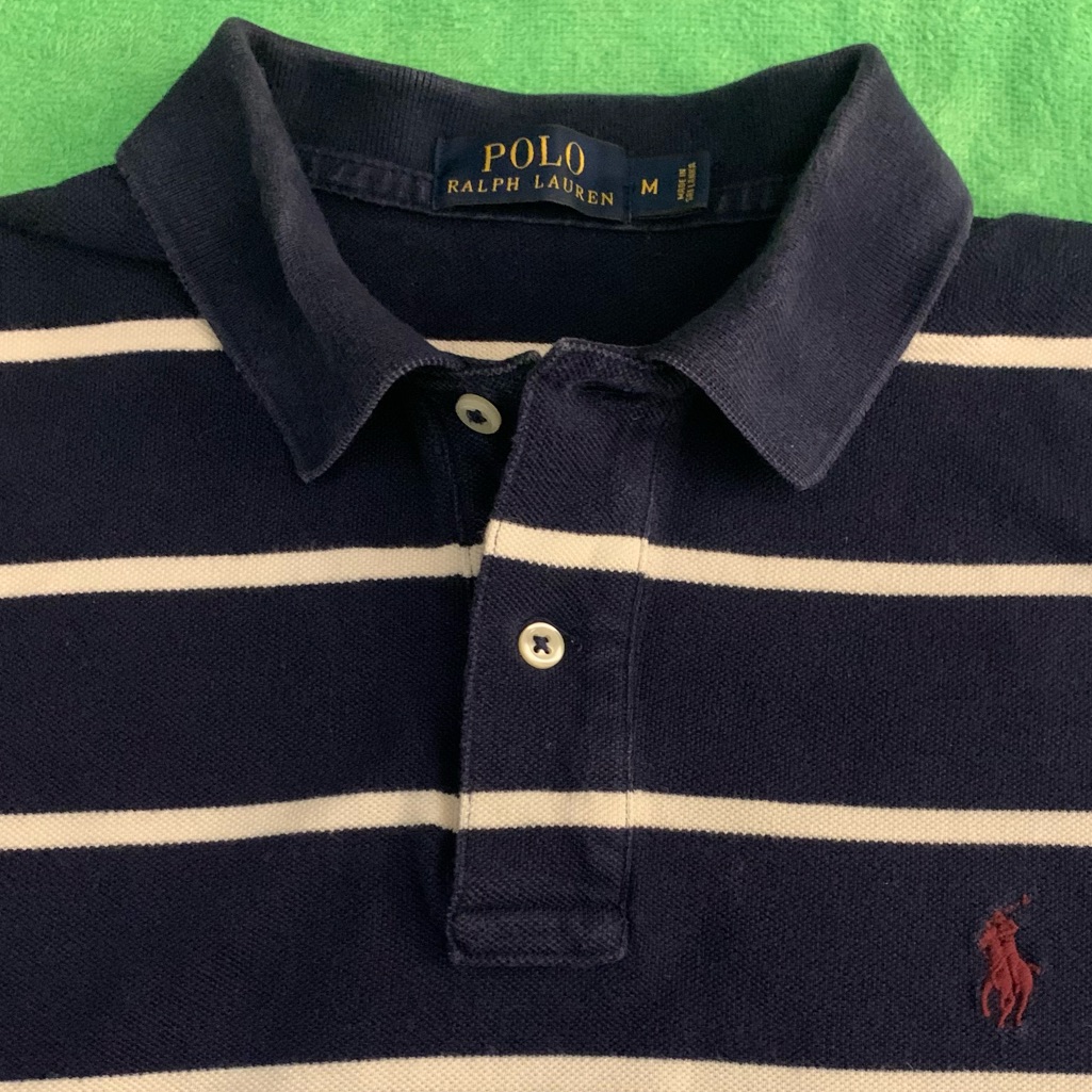 Rl Polo Ss All Cotton Striped 2 Button Polo